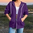 thumbnail image 2 of Women’s Casual Zip Up Hoodie Jacket with Pockets Lightweight Sweatshirt Coat, 2 of 5