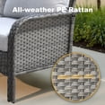 thumbnail image 3 of XIZZI Patio Furniture Sofa Chair Set 6 Pieces PE Wicker Rattan Outdoor Conversation Set w/30in Fire Pit Table-Light Gray, 3 of 11