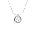 thumbnail image 2 of Delight Jewelry Silvertone AB Crystal Anchor Laugh Ring Charm Necklace, 18", 2 of 4