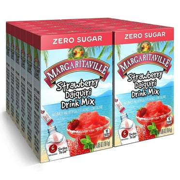 Margaritaville Singles To Go Water Drink Mix - Strawberry Daiquiri ,6 Count (Pack of 12)