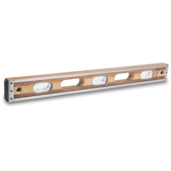 Crick Tool 24CLEVCRB Masonry Level, 24 Inch, Clear Vials, Laminated Walnut and Maple Hardwood, Stainless Steel Bound, Cushioned Rubber Ends