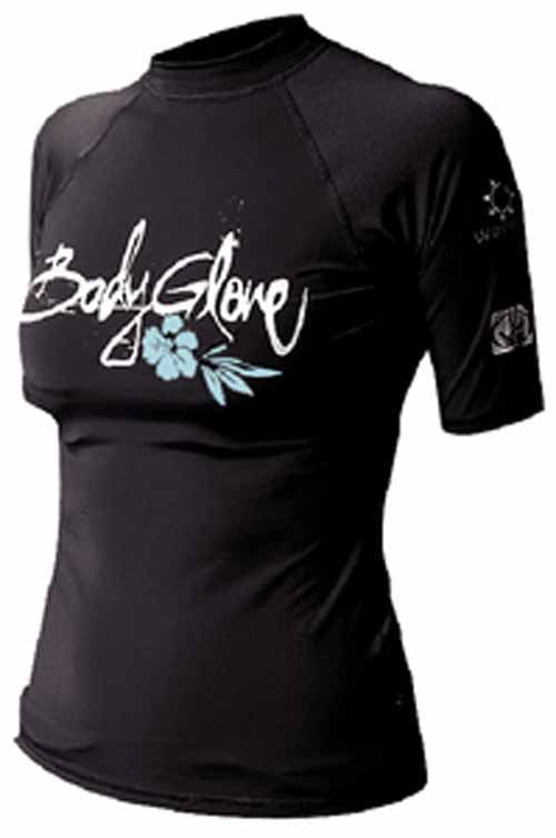 Body Glove 1210WXSXX 1210WXSXX; Basic Womens Short Sleeve Lycra Rash Guard Xs Black Rashguard by Body Glove