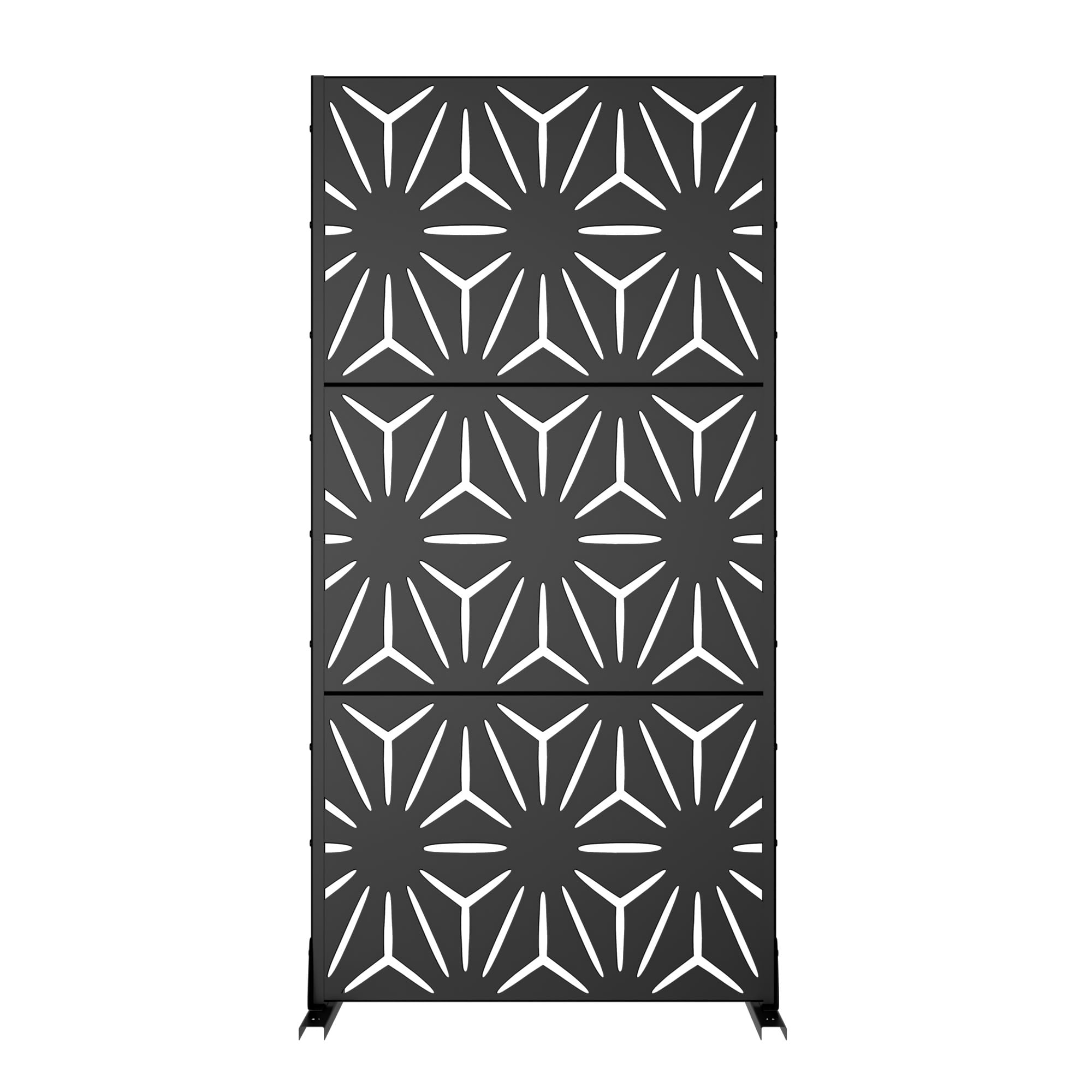 MAYEERTY Metal Outdoor Privacy Screen Panel Garden Divider Patio Backyard Decorative Privacy Fence, 72×35.4×15.7in