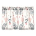 thumbnail image 7 of Yayeee Kitchen Curtains Tier Pair Light Filtering 27"x36" Rod Pocket Short Cafe Window Panel, Cute Elephant, 7 of 7