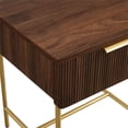 thumbnail image 4 of Table d'Appoint en Bois 1 Tiroir 18.5" - Noyer Foncé / Or, 4 of 5