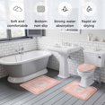 thumbnail image 5 of Pink Boho Bath Mat 3 Piece Bathroom Rug Set, Vintage Abstract Tribal Decorative Oriental Non Slip Bath Rug Contour Mat and Toilet Lid Cover, Absorbent Shower Mats Soft Bath Rugs and Mats Sets, 5 of 8