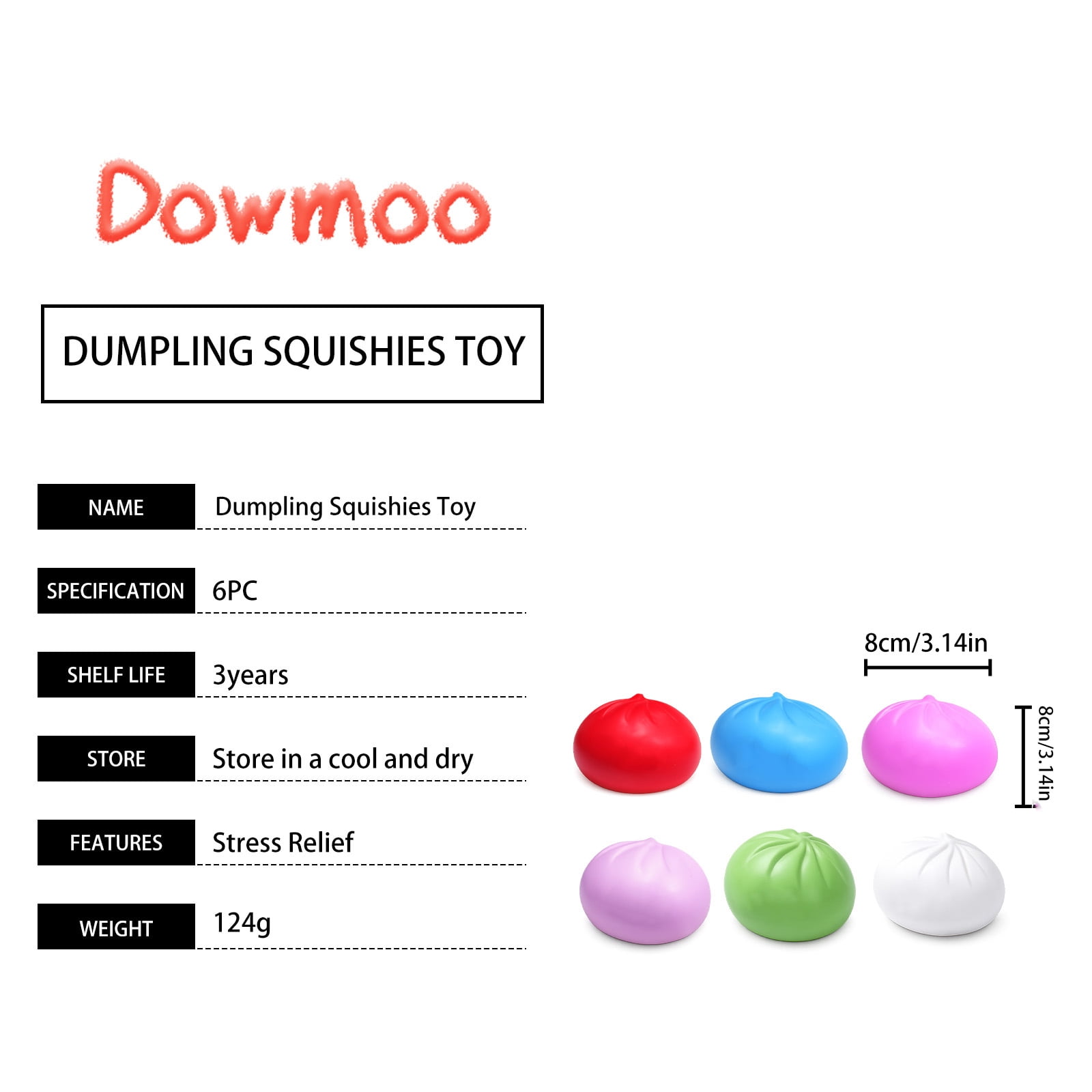 Cute Squishy Dumpling Large, Squishy Dumpling Doll with Cute Expressions, Silicone Bun Sensory Fidget Dolls, Hand Pinching Decompression Dolls