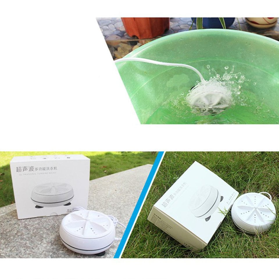Mini Ultrasonic Washing Machine Portable Turbo Personal Rotating Washer