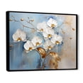 thumbnail image 2 of Designart "Simplistic Beige And Gold Orchids III" Orchids Floater Framed Canvas Art Print, 2 of 5