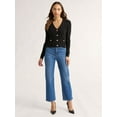 thumbnail image 2 of Sofia Jeans Women's and Women's Plus Ribbed Button Cardigan, Lightweight, Size XS-4X, 2 of 5