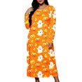 thumbnail image 2 of SELONE Plus Size Nightgowns for Women Long Long Sleeve Sleepshirt Ghost Pumpkin Sleep Dress Halloween House Dress, 2 of 8