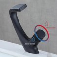 thumbnail image 4 of Hot And Cold Water Mixer Tap, Bathroom Sink Faucets, Black Faucet, Single Hole Crane, Deck Mounted Basin Faucet, Chrome Finish-Yvan, 4 of 4