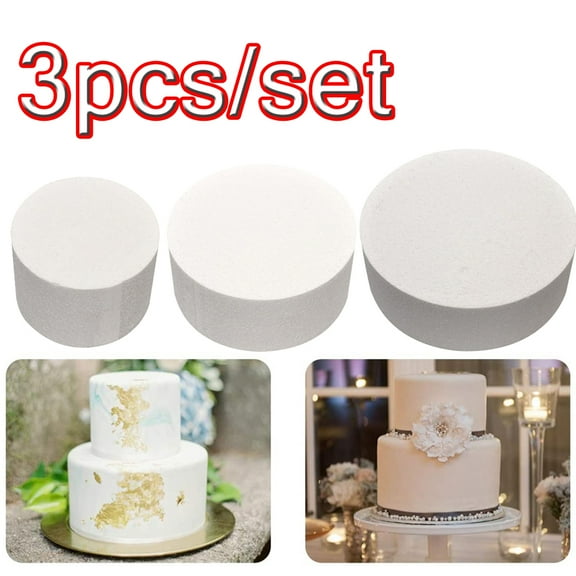 LINASHI 3pcs/set 4/6/8inch Round Foam Cake Dummy Flower Decor Practice Model for Decorating
