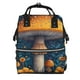 thumbnail image 1 of Disketp Vintage Blue Leaf Mushroom Mochila de Pañales de Gran Capacidad con Múltiples Bolsillos, Mochila de Viaje Multifuncional para Bebé, Unisex, Moderna y Resistente, 1 of 6