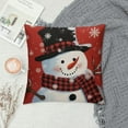 thumbnail image 2 of Nawypu  Snowman Christmas Pillow Covers Red Background White Snow Snowman Decorative Throw Pillows Farmhouse Xmas Winter Holiday Cushion Case for Sofa Couch Outdoor Decor, 2 of 5