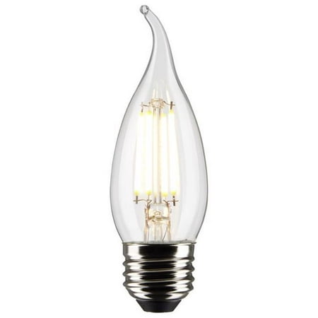 

Satco 3012447 CA10 Flame Tip E26 Medium Filament Soft White 40W Equivalence LED Bulb Pack of 2