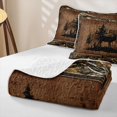 thumbnail image 4 of meiyoeat Jungle Deer Silhouette Bed Spread Queen For Boys,Rustic Farmhouse Hunting Queen Coverlet Set For Kids,3pcs, 4 of 7