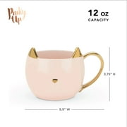 Pinky Up Chloe Cat Ceramic Coffee Mug, for Tea, Milk, or Matcha, 12oz, Pink