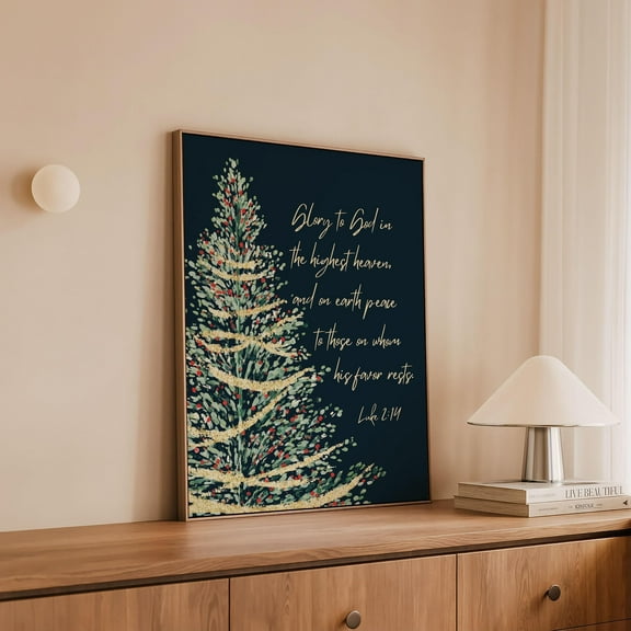 YaHaku Christmas Scripture Wall Art Festive Tree Design, Holiday Home Decor
