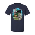 thumbnail image 2 of Eagle Bear Deer and Wolf Wildlife Americana / American Pride Men's Graphic T-Shirt, Navy, 4XL, 2 of 3