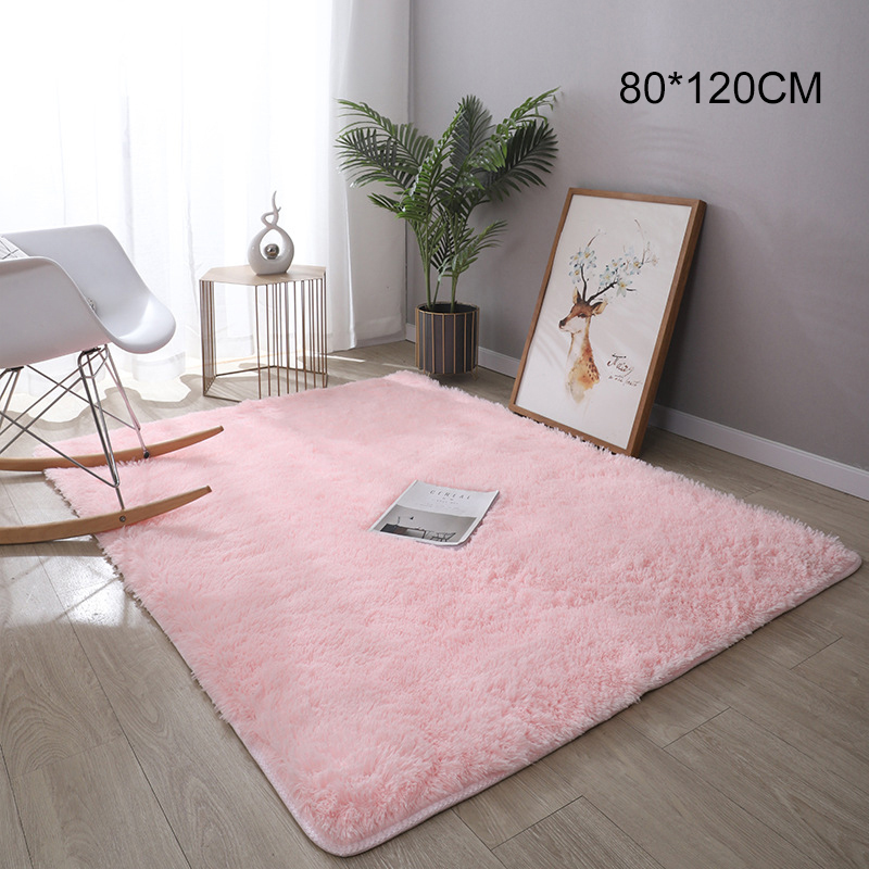Washable Fluffy Area Rug Rectangular AntiSlip Artificial Soft Plush Shag Carpet for Home