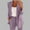 Purple, variant on Women Solid Color Long Sleeve Cardigan Coat and Pocket Long Pants Fashion Suit Set Comfortable Coordinates Loungewear Outerwear Layering Piece Matching Separates Dark Gray XXXL