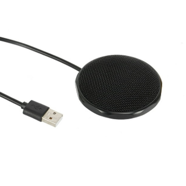 Micrófono omnidireccional de metal para escritorio, USB Plug and Play, reducción de ruido inteligente, alta sensibilidad para grabación de audio profesional, transmisión web y videoconferencia (negro)