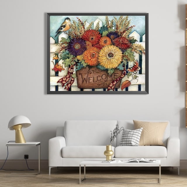 Cuadros Decorativos 5D bricolaje taladro redondo completo diamante pintura flor Kit hogar decoración arte artesanía Wdftyju embutido en tela