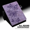 thumbnail image 5 of Dteck Case for Samsung Tab A7 Lite 8.7 inch 2021 Model Case (SM-T225/T220) with Elastic Band Card Pockets Stand Embossed Butterfly Vintage Shockproof PU Leather Folio Magnetic Cover, Purple Butterfly, 5 of 6
