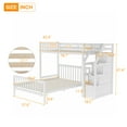 thumbnail image 5 of Bellemave Twin Over Full Bunk Beds with Stairs, Wooden Storage Stairway Bunk Beds Can be Divided into Loft Beds and Platform Bed, No Box Spring Needed (White), 5 of 8