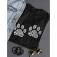thumbnail image 3 of Dog Paws With Text Women Shaped T-Shirt, Female Medium, 3 of 4