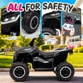 thumbnail image 4 of Kerry Yoo AT2 12V ATV Ride on, Electric Car for Kids, 4 Wheels Ride on toys,  Ages 3+, Remote Control, LED Lights, Music- Black, 4 of 7