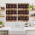 thumbnail image 2 of Star Vintage Kitchen Curtains Window Panels, Western Country Stars Brown Wooden Insulated Window Treatment Curtain, Grommet Curtains for Bedroom/Living Room/Bathroom, 2 Piece 52"Wx72"L, 2 of 8