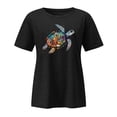 thumbnail image 3 of Graphic Tennis Tees for Women T-Shirts Sea Turtle Shirt For Women Life Graphic Tee for Everyday Casual Comfort on Spring Autumn Seasons Black L, 3 of 3