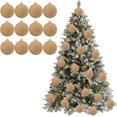 thumbnail image 1 of 12 bolas de terciopelo para adornos navideños, 3,15'', adornos flocados para árbol de Navidad, bolas de terciopelo para adornos de árbol de Navidad, decoración de corona (#09), 1 of 2