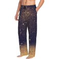 thumbnail image 2 of Balery Gold Black Glitter print Men's Pajama Pants,Ultra Lightweight Pjs,Lounge Pant-Small, 2 of 9
