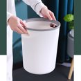 thumbnail image 4 of Trash Can Waste Bins Basket Dustbin Lightweight Opening Plastic Smooth Shatterproof Modern Style High Capacity for Office Rubbish Container Blue, 4 of 9