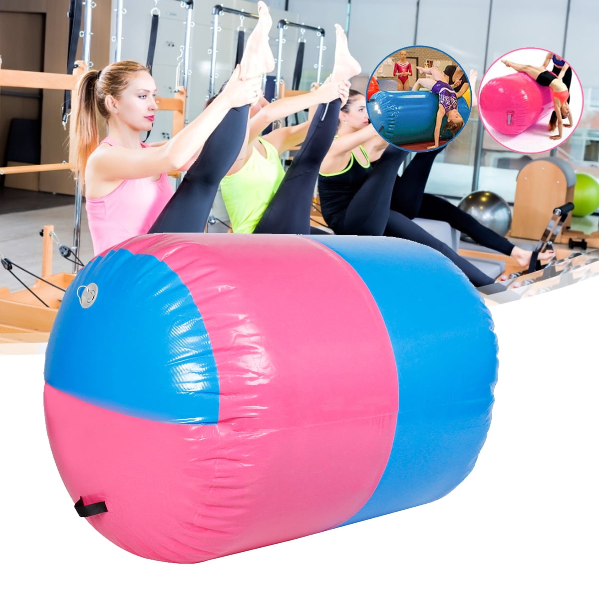 US 39x33" Inflatable PVC Gymnastics GYM Air Barrel Mat Track Roller Pa 