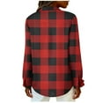 thumbnail image 5 of ZQUUVOU Women's Plaid Flannel Shirts Long Sleeve Button Down Collar Oversized Casual Loose Tops for Layering Red, 5 of 6
