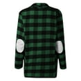 thumbnail image 4 of VISALY Long Cardigans Open Front Cardigan Women Long Sleeve Jacket Women Plaid Cardigan Fall Fashion Checkered Coat Top Lady Automobiledigan Thin Cardigans Lightweight Beach Cardigan Army Green L, 4 of 6