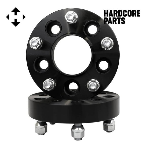 2 QTY BLACK WHEEL ADAPTERS 5X4.5 TO 5X5 1.25" | ADAPTS JEEP JK WHEELS ON TJ YJ KK SJ XJ MJ