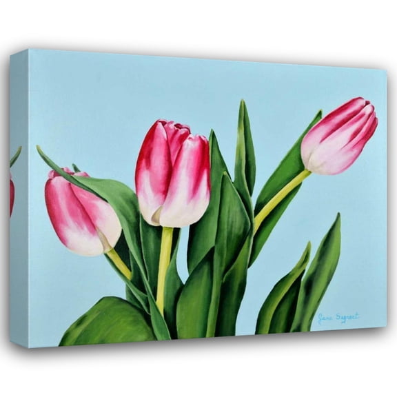 Jane Segrest 23x20 Gallery Wrapped Canvas Wall Art Titled - Spring Tulips