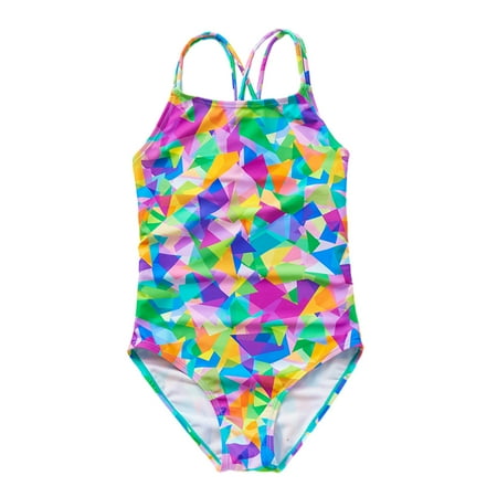 

KYAIGUO Girls One-Piece Swimsuits Baby Kids Beach Sport Halter One Piece Swimsuit Upf 50+ Quick Dry Bathing Suit for Toddler 2-9 Years Old