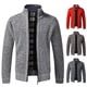 thumbnail image 2 of Suéter grueso de talla grande con forro polar para otoño e invierno para hombre, cárdigan con cuello alto, chaqueta para hombre, 2 of 6