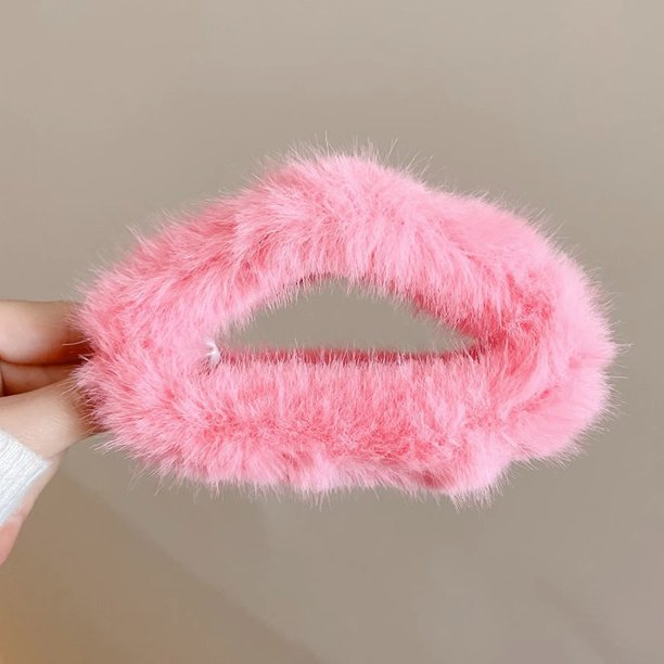 Pinza de pelo grande de felpa para mujer, para otoño e invierno, con lazo, con forma de tiburón, para tocado