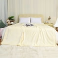 thumbnail image 2 of Unique Bargains Solid Polyester Plush Bed Blanket, Full, Cream White, 2 of 8