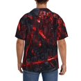 thumbnail image 3 of Balery Cyberpunk Cityscape Lights Camisa Casual de Manga Corta con Botones para Hombre, Texturizada, Estilo Cubano, para Playa, Verano-4X-Large, 3 of 5