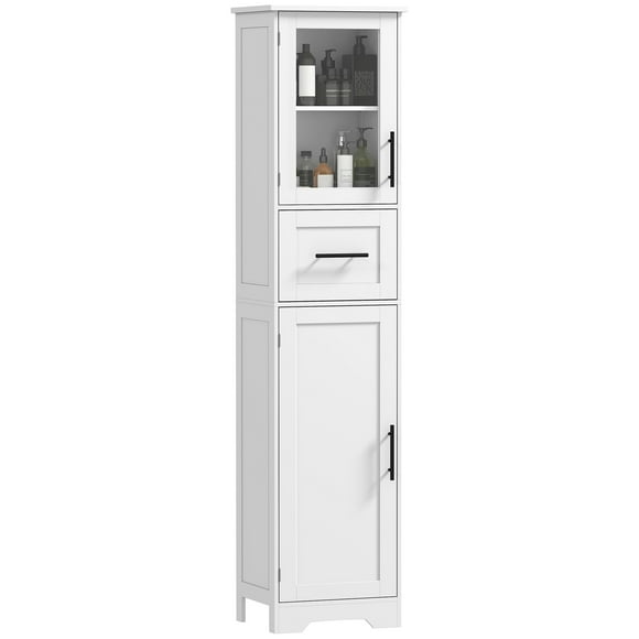HOMCOM 67" Tall Bathroom Storage Cabinet, Freestanding Narrow Cabinet