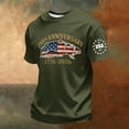 thumbnail image 5 of Zimjoy Men's 4th of July Patriotic T-Shirt 1776-2026 American Flag Print Short Sleeve Crew Neck Tee with USA 2026 Sleeve for Independence Day 250th Anniversary Army Green 2XL, 5 of 5