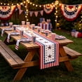 thumbnail image 4 of Lzobxe Fourth of July Table Runner Red White Blue Flower Patterned Outdoor Tablecloth, Patriotic Floral Tablecloths for Decorate Home Wedding Cafe Party, 4 of 8